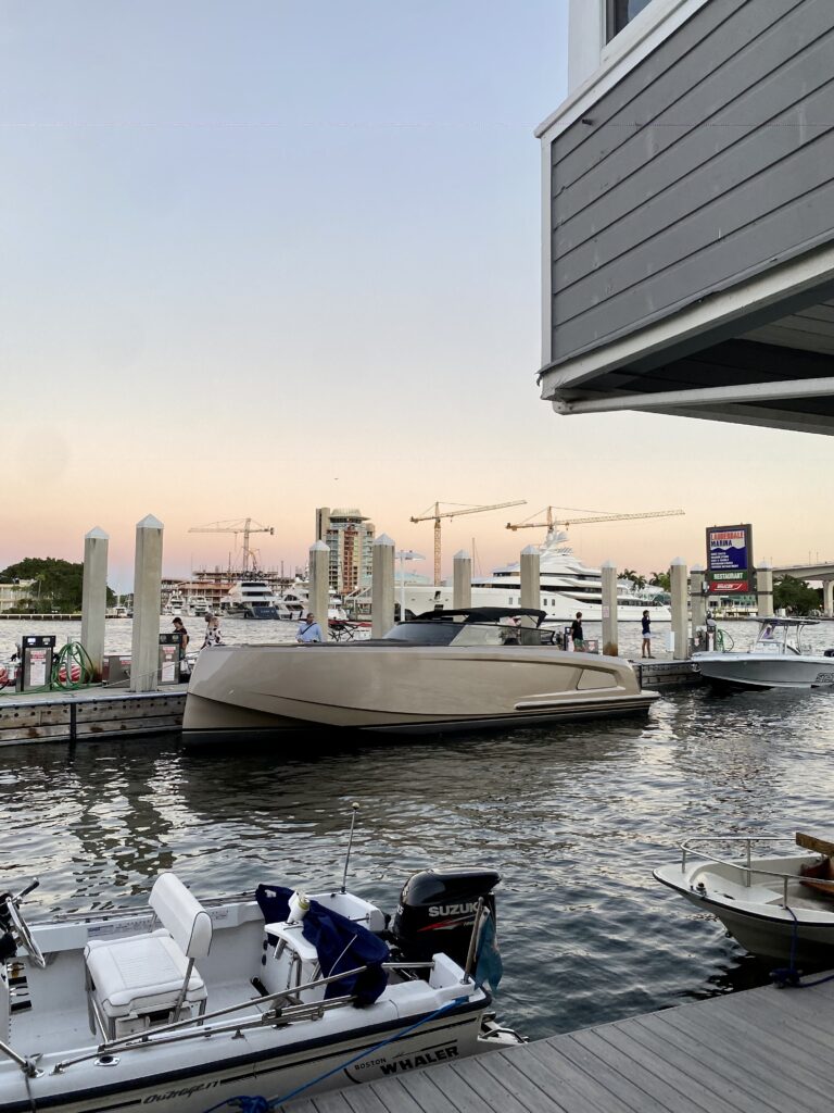 Vanquish VQ45 at the dock